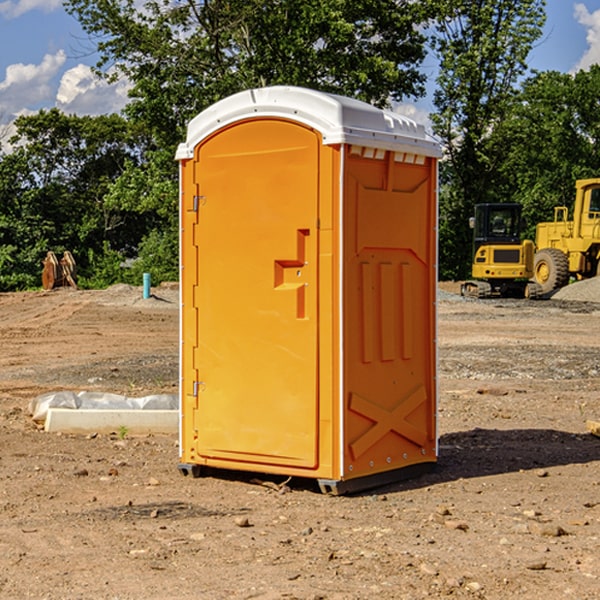 how often are the portable restrooms cleaned and serviced during a rental period in Urbana Iowa